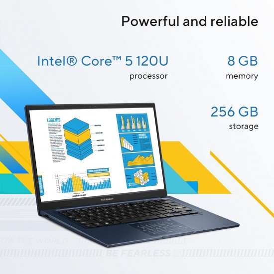 ASUS Vivobook 14 X1404 Slim Laptop (2025) – Intel Core 5-120U 14-Inch FHD Display  8GB RAM  256GB SSD  Intel Graphics  Windows 11 English Keyboard Blue