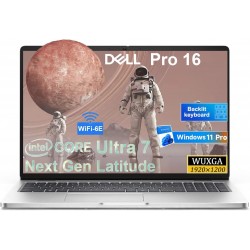 Dell Pro 16 (PC16250) Business Laptop – Intel® Core™ Ultra 7 265U, 16GB DDR5 RAm, 512GB NVEMe SSD, 16" FHD+, Windows 11 Pro, Platinum Silver