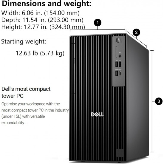 Dell Pro Tower Plus Desktop(2025)-2nd Series/ Intel Core Ultra 7 265 /32GB RAM /512GB SSD /Integrated Intel Graphics /windows 11 pro /English keyboard /international version 