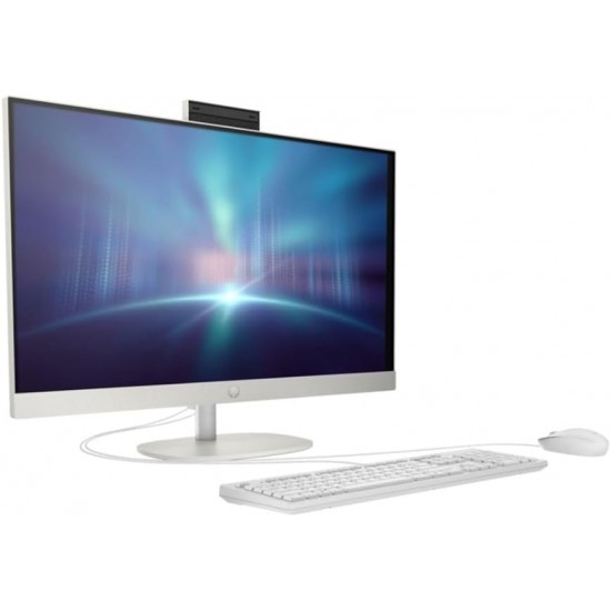 HP All-in-One (2025) Desktop – Intel Core i7-1355U (13th Gen), 16GB RAM, 512GB SSD, 23.8" FHD Display, Intel Iris Xe Graphics, Windows 11, English Keyboard, Shell White, International Version