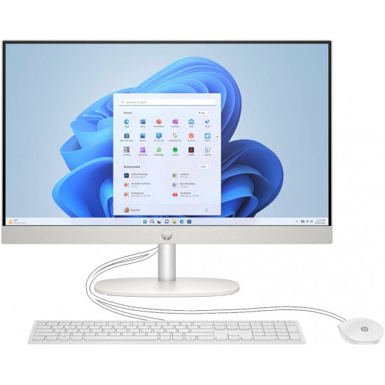 HP All-in-One 24-cr2032nh AI Desktop PC, Intel Core Ultra 5 225U, 32GB DDR5 RAM, 1TB NVMe SSD, 24” FHD IPS Display, Intel UHD Graphics, Windows 11 Pro,Keyboard & Mouse, Snow White