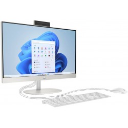 HP All-in-One 24-cr2032nh AI Desktop PC, Intel Core Ultra 5 225U, 16GB DDR5 RAM, 1TB NVMe SSD, 24” FHD IPS Display, Intel UHD Graphics, Windows 11 Pro,Keyboard & Mouse, Snow White