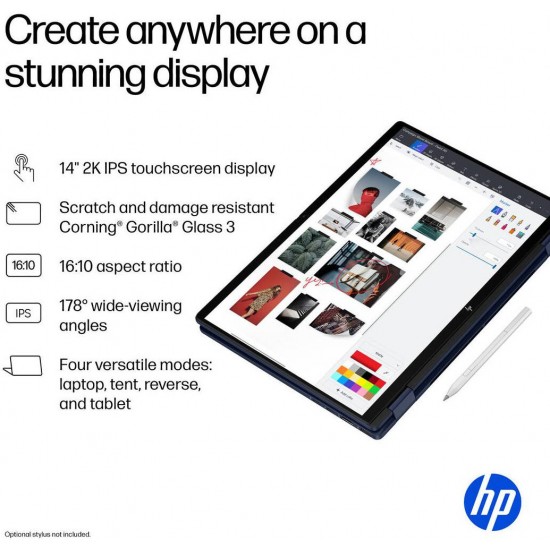 HP OmniBook X Flip 14-fm0013dx 2-in-1 Convertible Laptop (2025) – 14" 2K Touchscreen, Intel® Core™ Ultra 5 226V, 16GB LPDDR5X RAM, 1TB PCIe SSD, Intel® Arc™ 130V Graphics, Windows 11 Home, Backlit Keyboard, Atmospheric Blue – International Version
